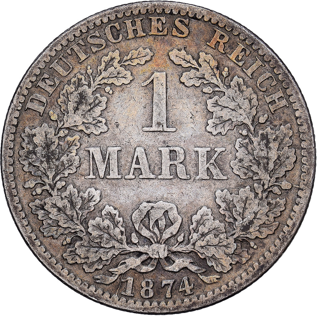 NIEMCY - IMPERIUM, Wilhelm I, Mark, 1874, Berlin, Srebro, VF(30-35), KM:7