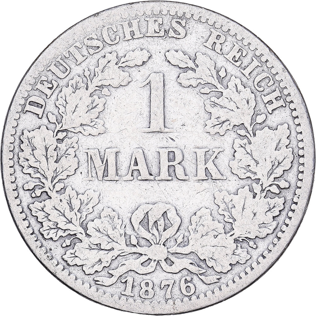 Niemcy, Wilhelm I, Mark, 1876, Berlin, Srebro, VF(20-25), KM:14