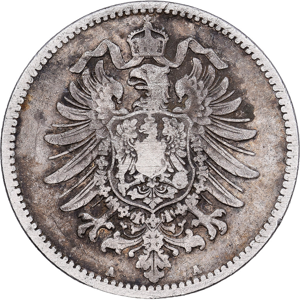 NIEMCY - IMPERIUM, Wilhelm I, Mark, 1881, Berlin, Srebro, VF(30-35), KM:7
