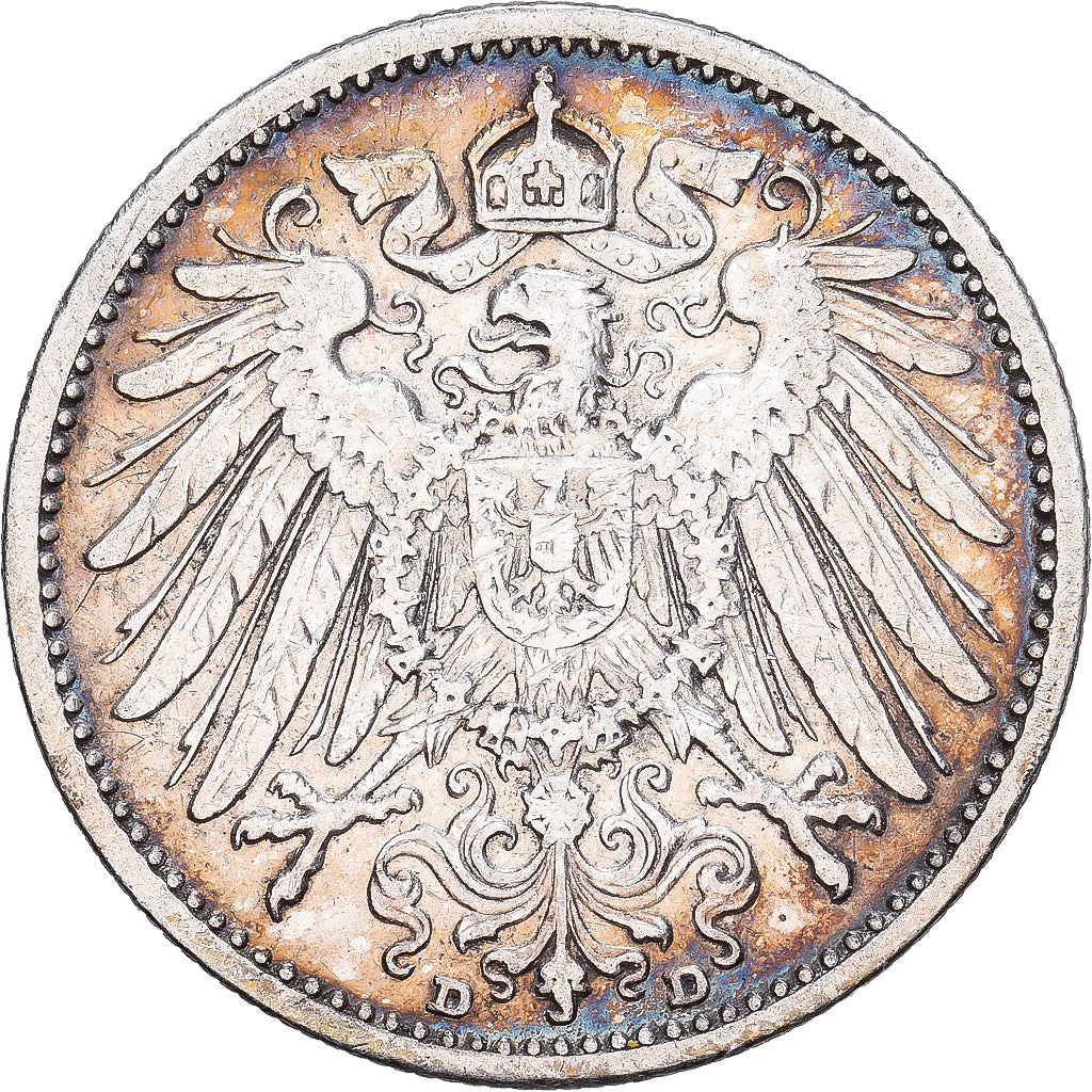NIEMCY - IMPERIUM, Wilhelm II, Mark, 1904, Munich, Srebro, VF(30-35), KM:14