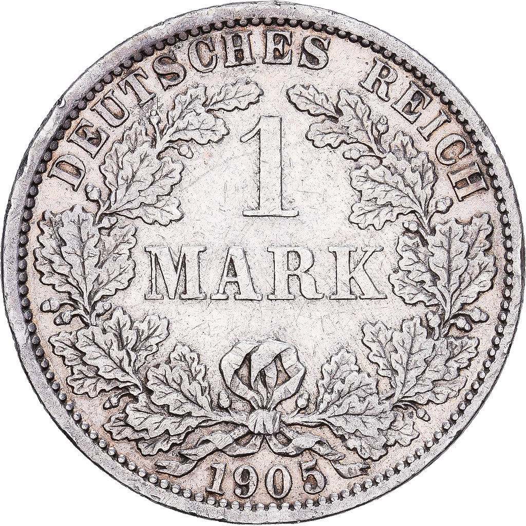 Niemcy, Wilhelm II, Mark, 1905, Berlin, Srebro, EF(40-45), KM:14