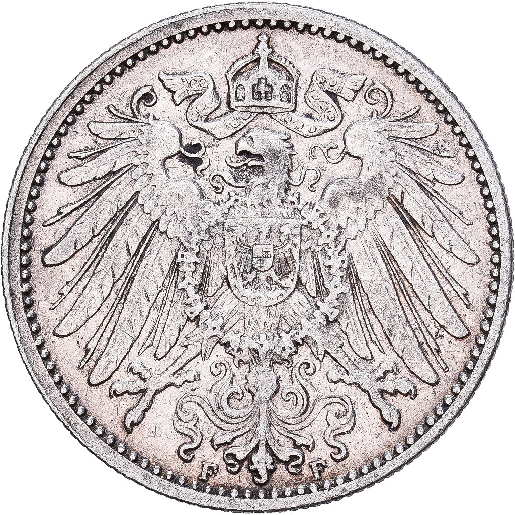 NIEMCY - IMPERIUM, Wilhelm II, Mark, 1906, Stuttgart, Srebro, AU(50-53), KM:14