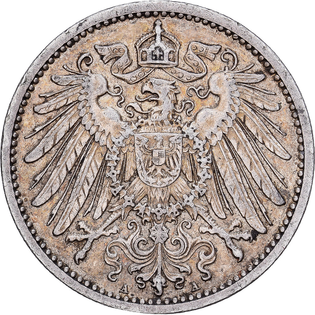 NIEMCY - IMPERIUM, Wilhelm II, Mark, 1910, Berlin, Srebro, AU(50-53), KM:14