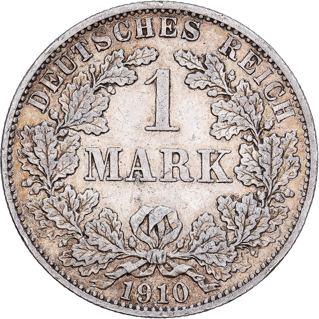 NIEMCY - IMPERIUM, Wilhelm II, Mark, 1910, Berlin, Srebro, AU(50-53), KM:14