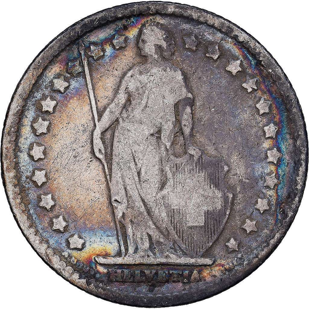 Switzerland, Franc, 1877, Bern, Silver, F(12-15), KM:24