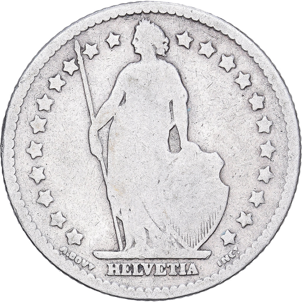 Switzerland, Franc, 1886, Bern, Silver, F(12-15), KM:24