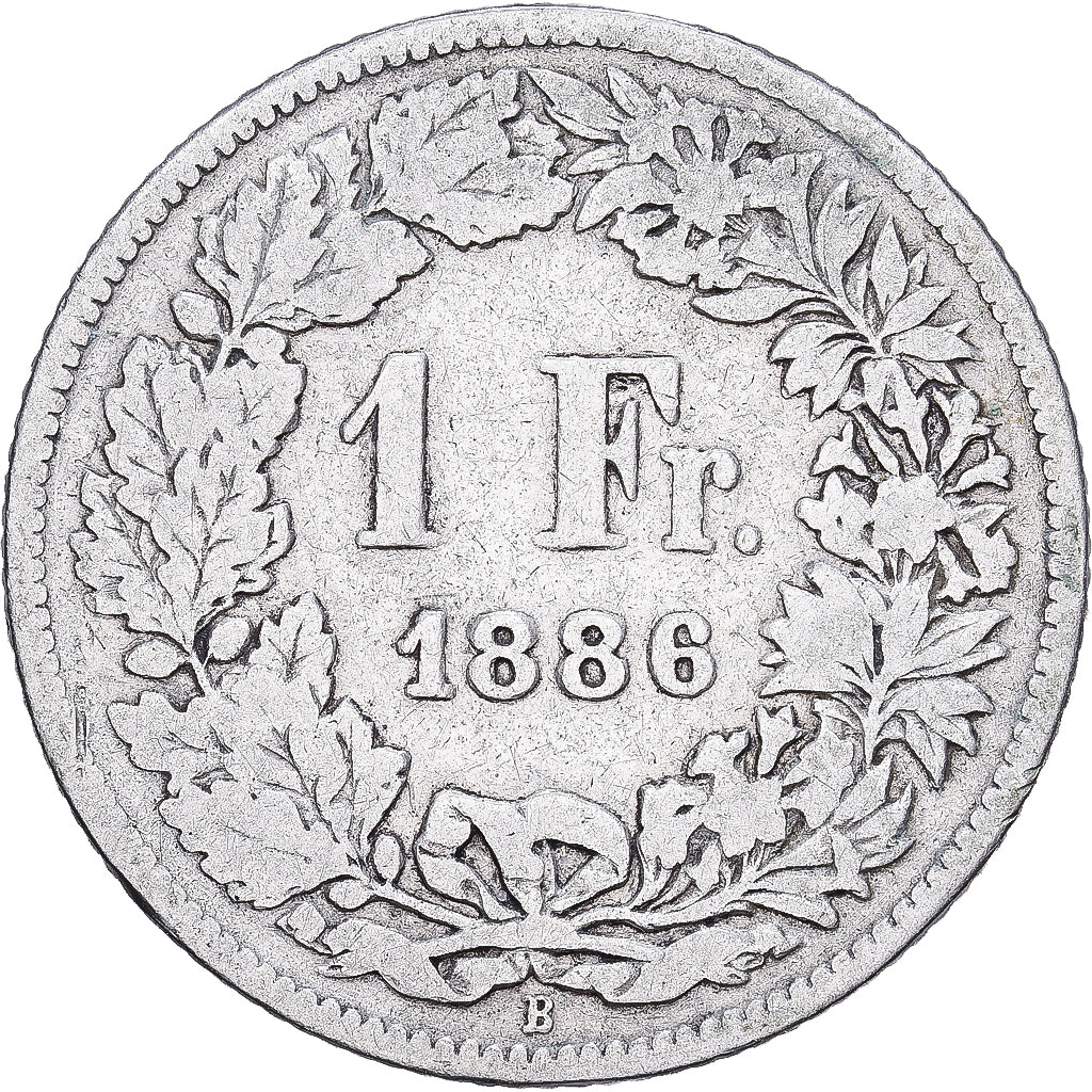 Switzerland, Franc, 1886, Bern, Silver, F(12-15), KM:24
