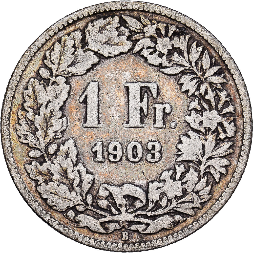 Switzerland, Franc, Helvetia, 1903, Bern, Silver, VF(20-25), KM:29a