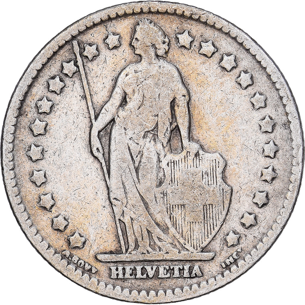 Switzerland, Franc, Helvetia, 1910, Bern, Silver, VF(30-35), KM:29a