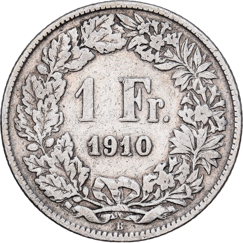 Switzerland, Franc, Helvetia, 1910, Bern, Silver, VF(30-35), KM:29a