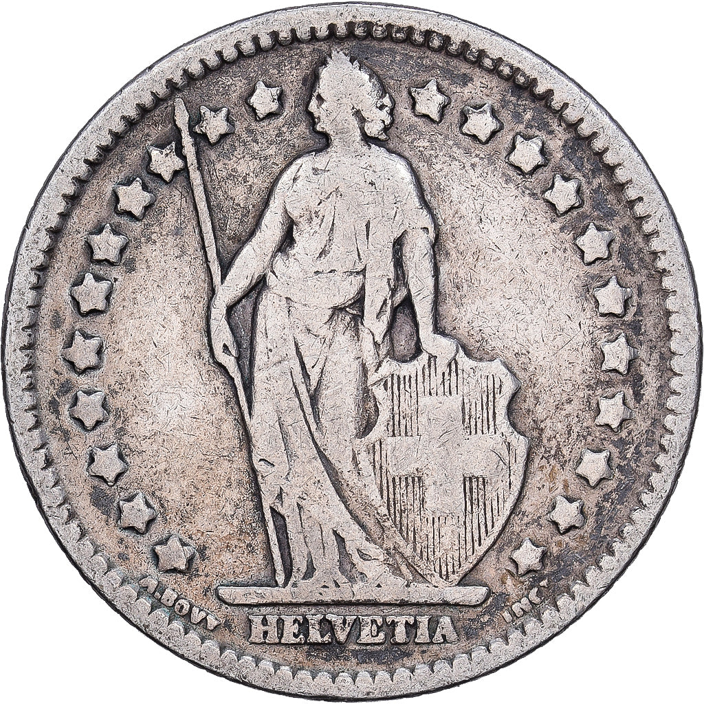 Switzerland, Franc, Helvetia, 1914, Bern, Silver, VF(20-25), KM:29a