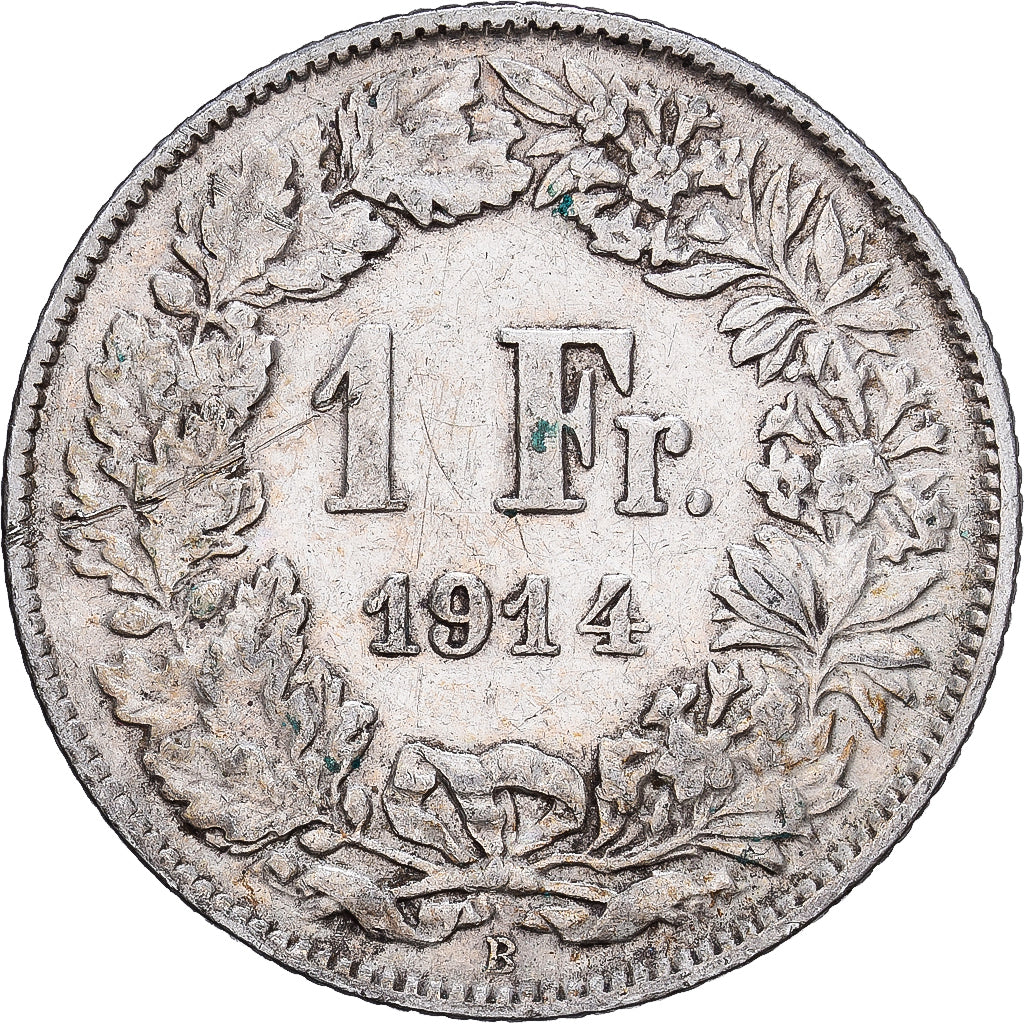 Suisse, Franc, Helvetia, 1914, Bern, Argent, TTB, KM:29a