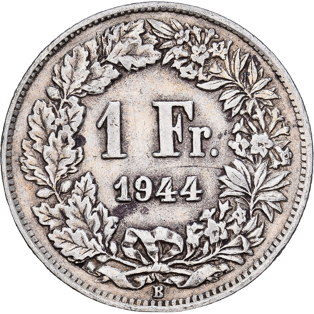Switzerland, Franc, 1944, Bern, Silver, VF(30-35), KM:24
