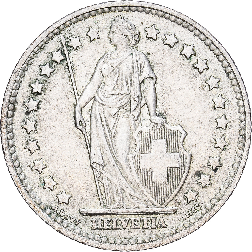 Coin, Switzerland, Franc, 1958, Bern, EF(40-45), Silver, KM:24