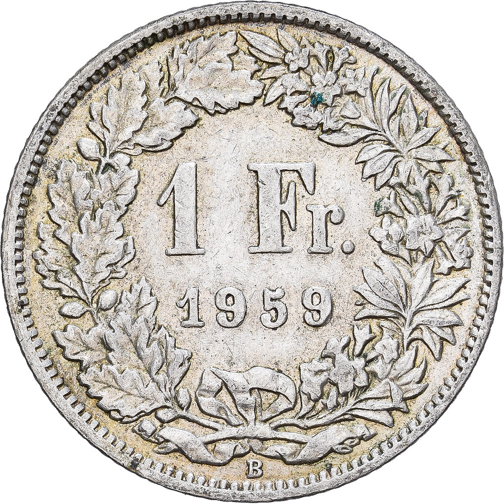 Switzerland, Franc, 1959, Bern, Silver, AU(50-53), KM:24