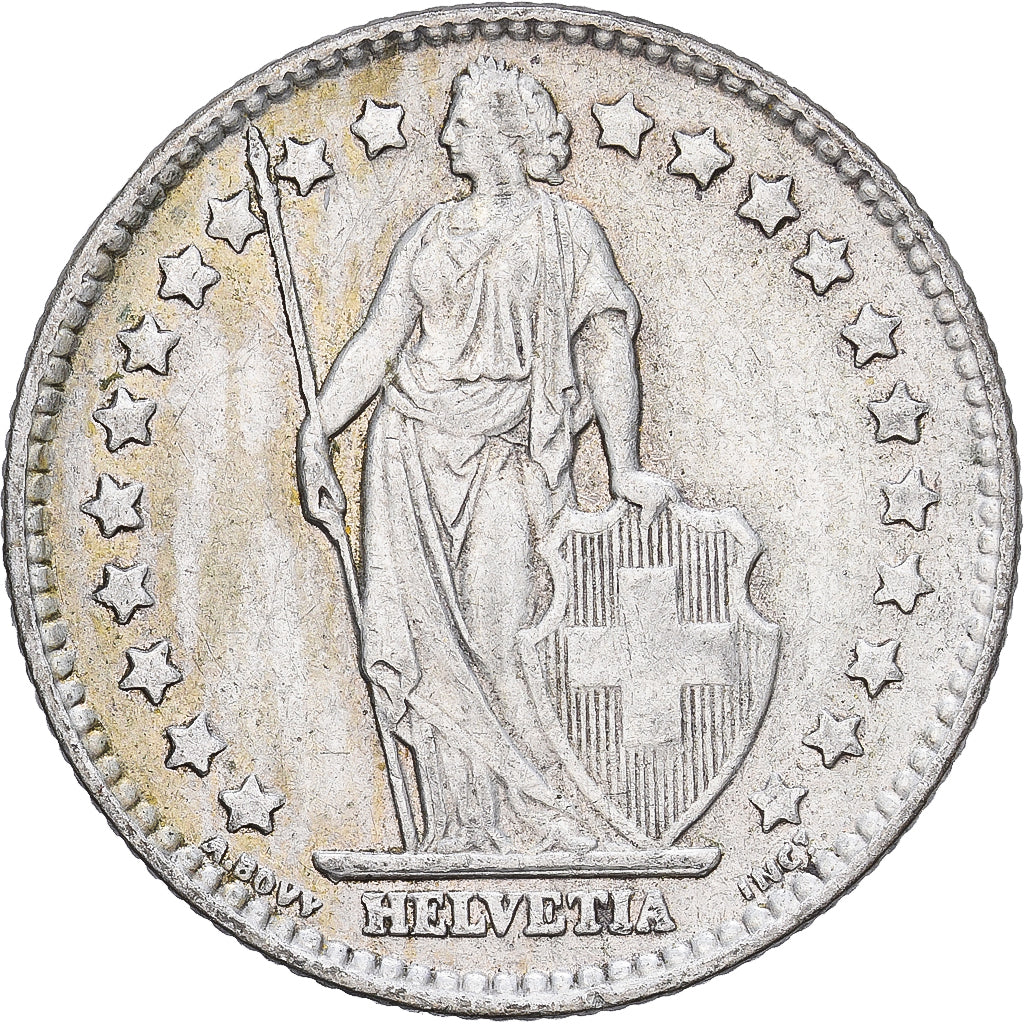 Szwajcaria, 1 Franc, Helvetia, 1961, Bern, Srebro, EF(40-45), KM:24