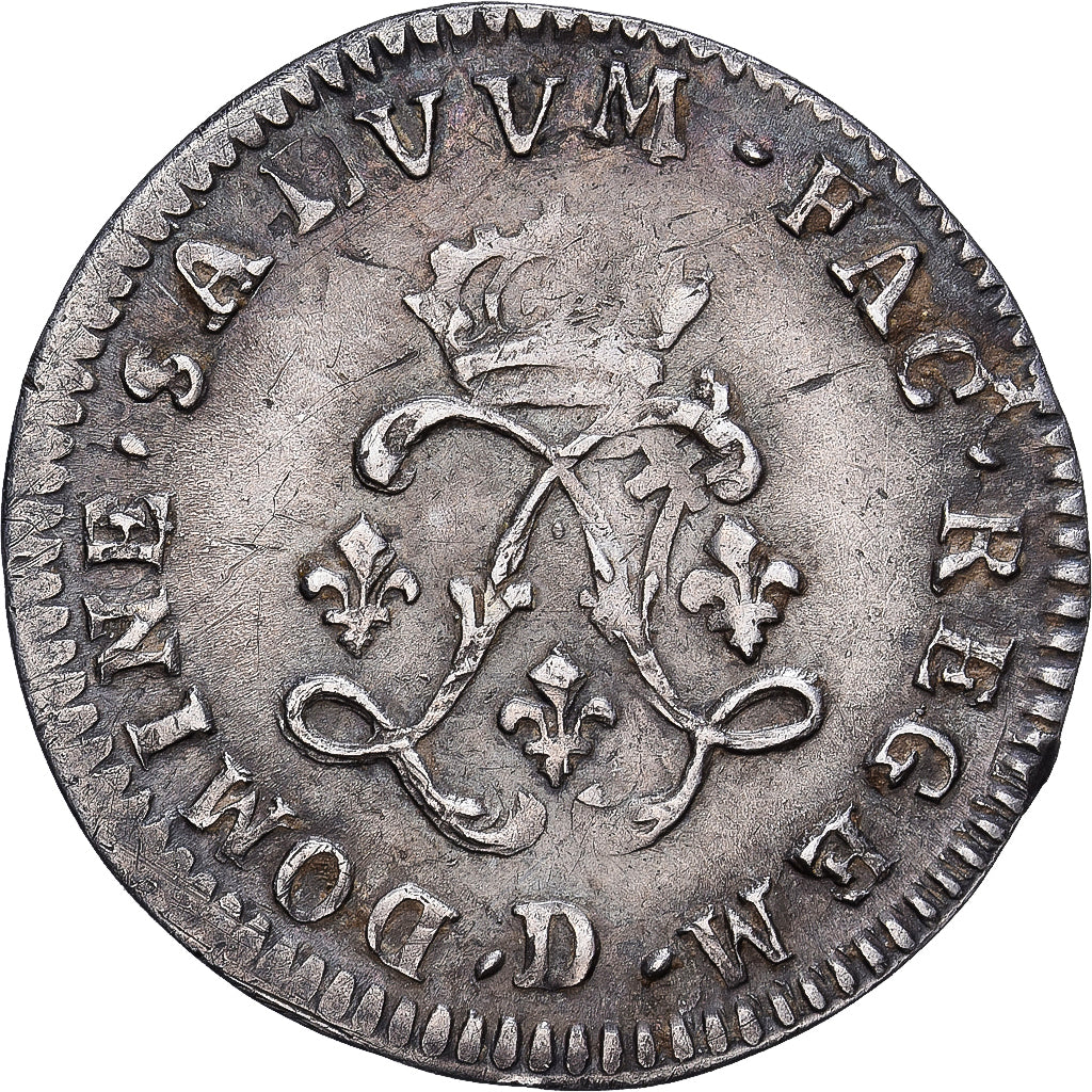 Francja, Louis XIV, 4 Sols aux 2 L, 1691, Lyon, Srebro, AU(50-53), Gadoury:106