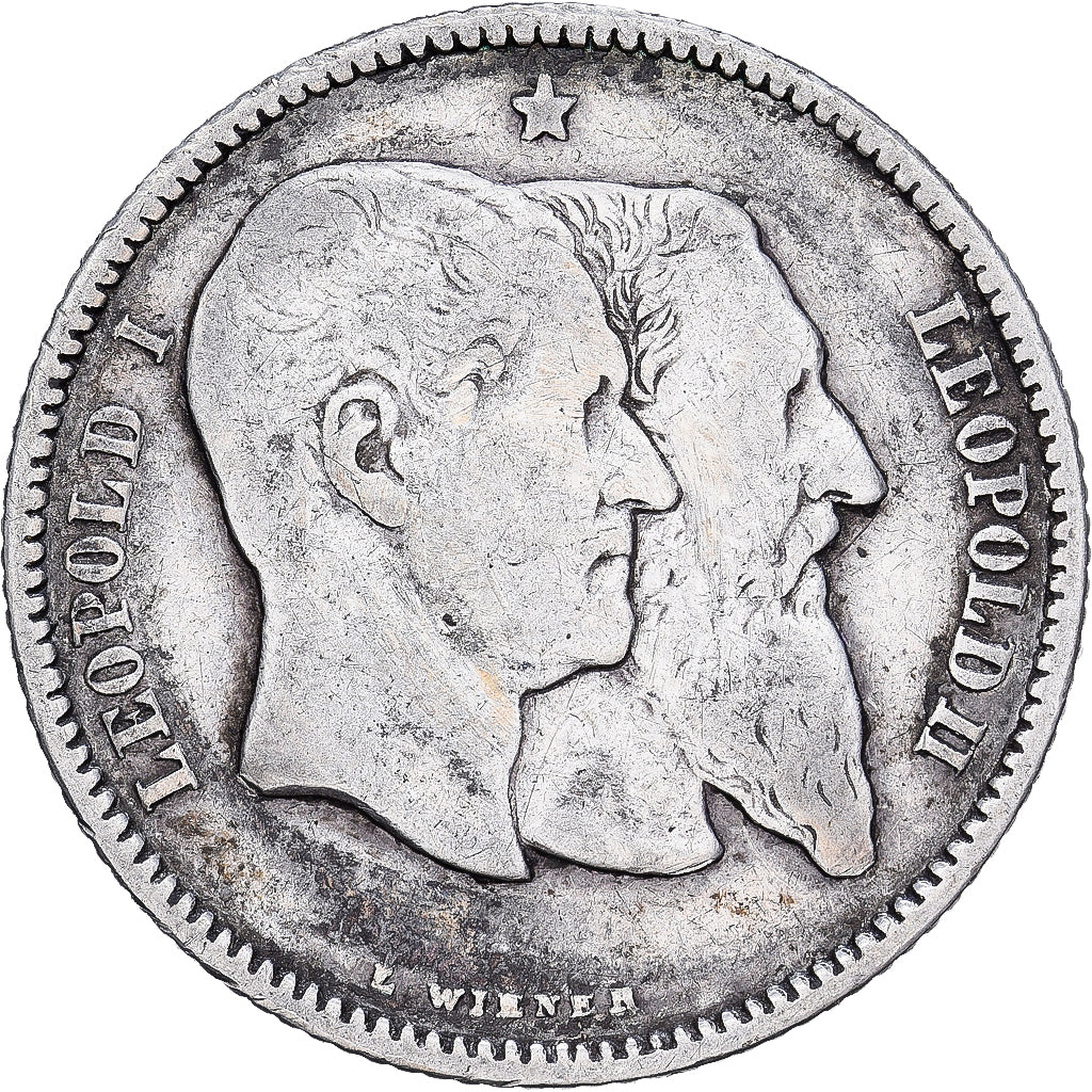 Belgique, Leopold II, Franc, 1880, Argent, TB, KM:38