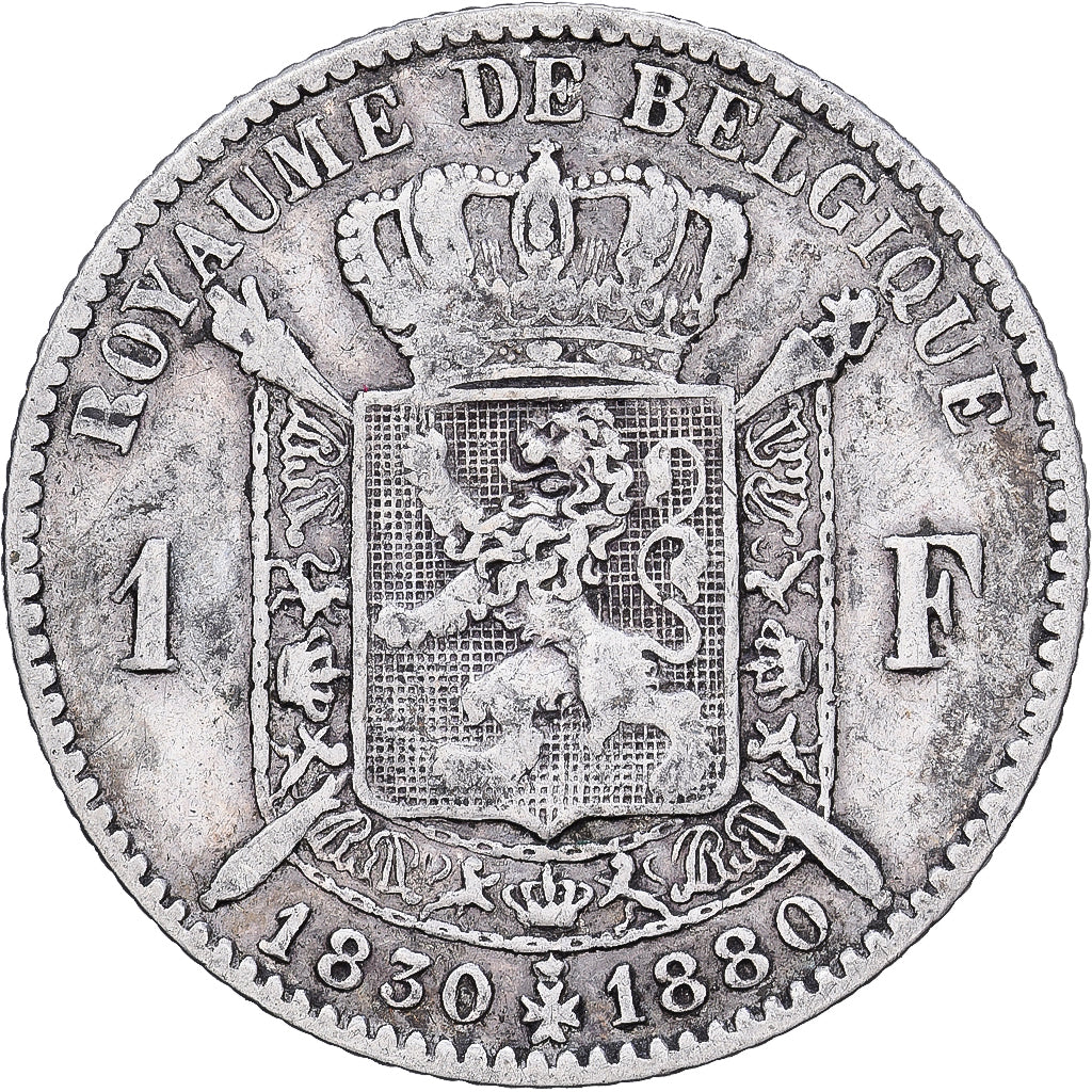 Belgique, Leopold II, Franc, 1880, Argent, TB, KM:38