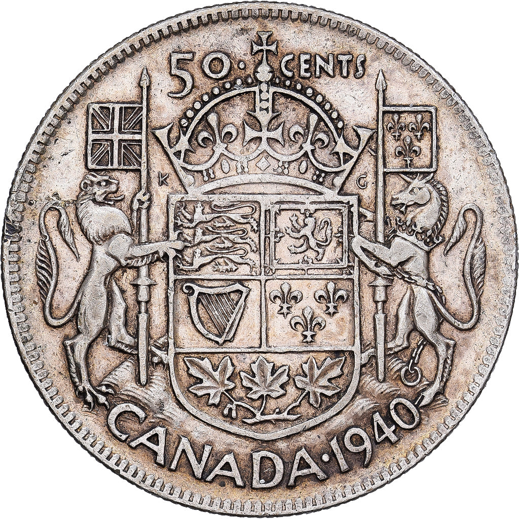 Canada, George VI, 50 Cents, 1940, Royal Canadian Mint, Silver, EF(40-45), KM:36