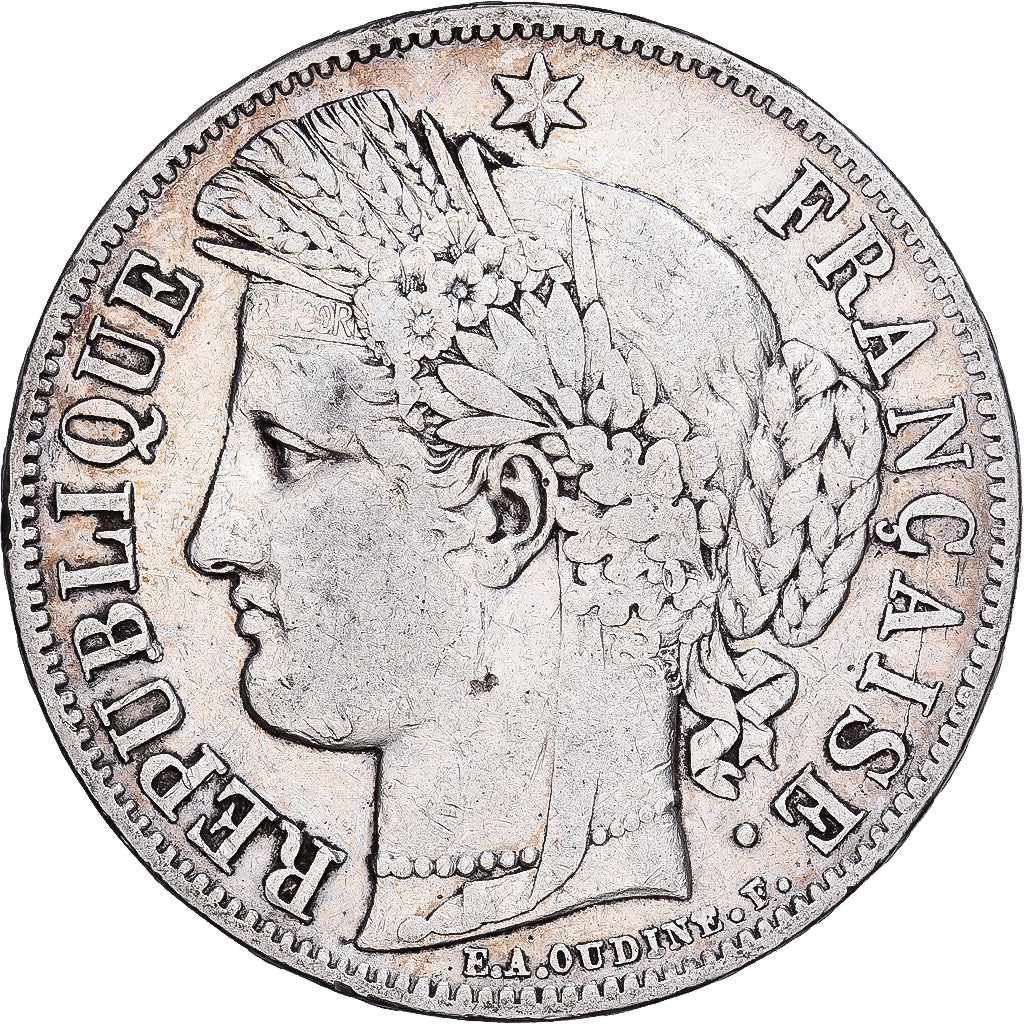 Francia, 5 Francs, Cérès, 1850, Paris, Plata, BC+, KM:761.1