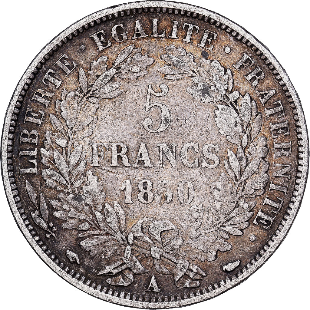 Francia, 5 Francs, Cérès, 1850, Paris, Plata, MBC, KM:761.1