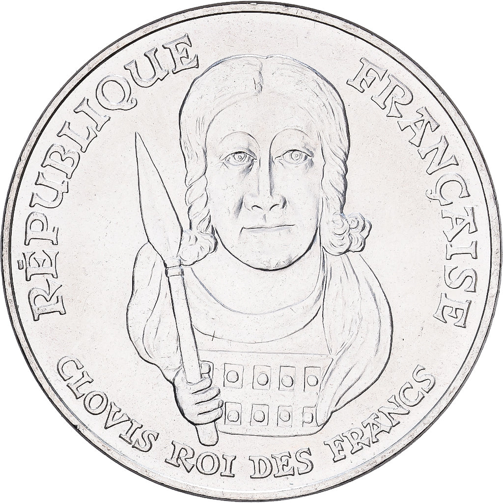 Francja, 100 Francs, Clovis, 1996, Paris, Srebro, MS(60-62), Gadoury:953, Le