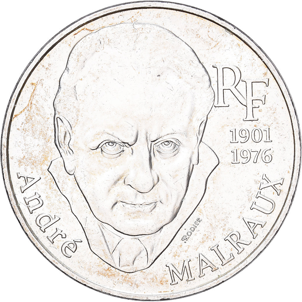 Francia, 100 Francs, André Malraux, 1997, Plata, EBC+, KM:1188