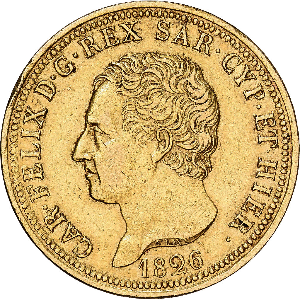 Italien Staaten, SARDINIA, Carlo Felice, 80 Lire, 1828, Torino, Gold, SS+