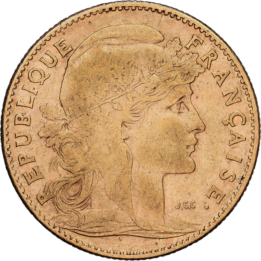 France, 10 Francs, Marianne, 1907, Paris, Or, TB+, Gadoury:1017, KM:846