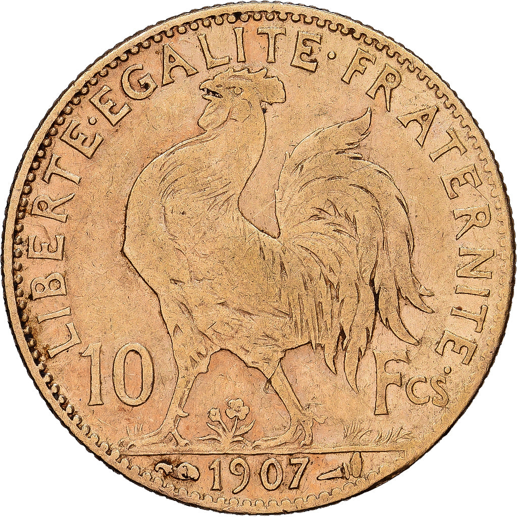 France, 10 Francs, Marianne, 1907, Paris, Or, TB+, Gadoury:1017, KM:846