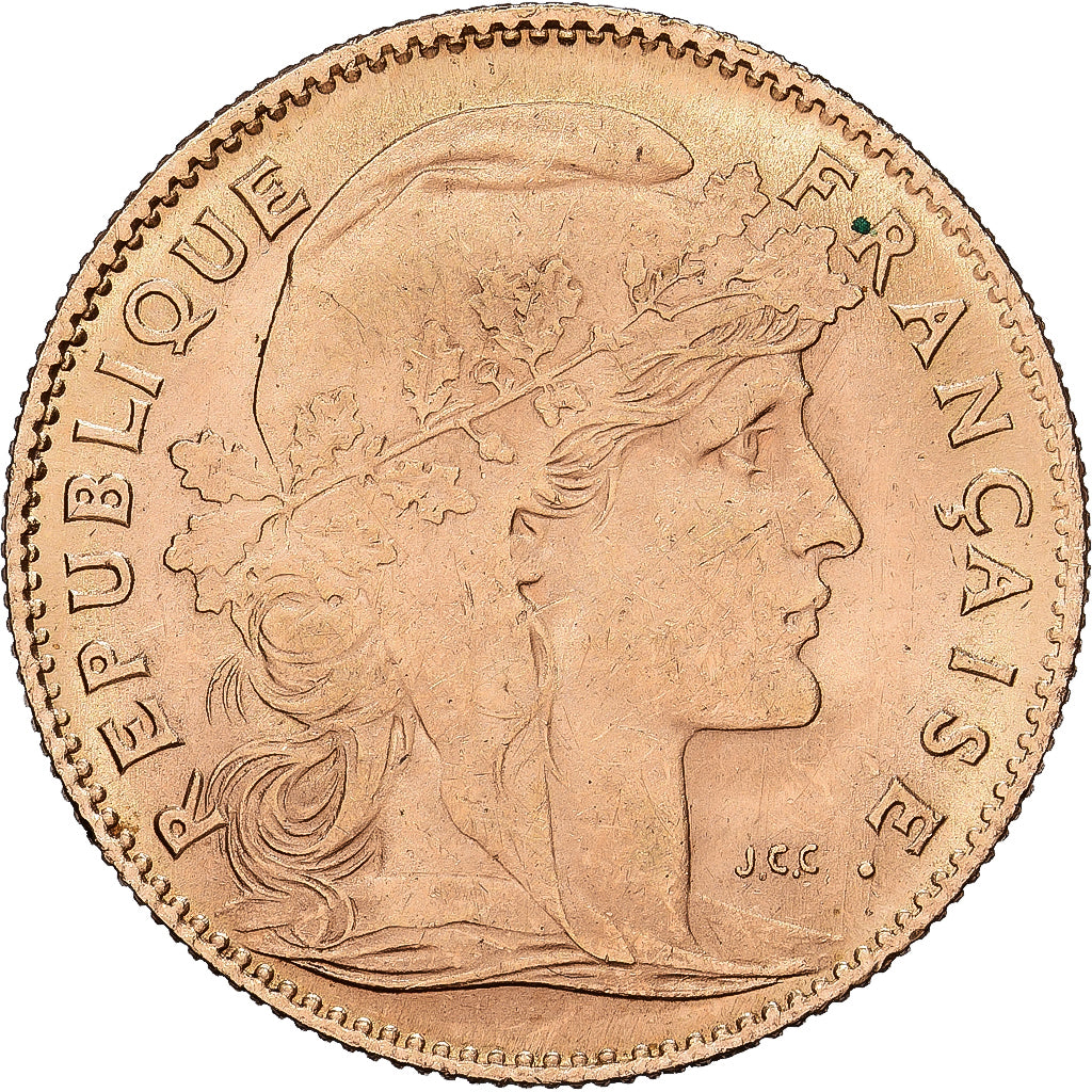 France, 10 Francs, Marianne Coq, 1911, Paris, Or, SUP, KM:846