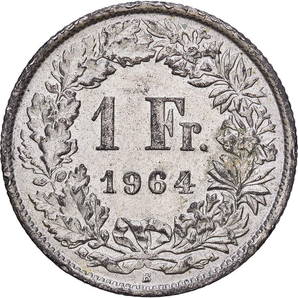 Zwitserland, Franc, 1964, Bern, Zilver, ZF+