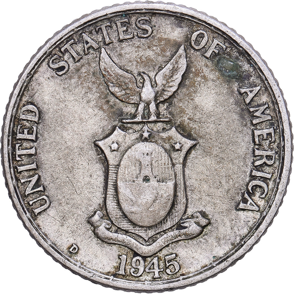 Fillipijnen, 20 Centavos, 1945, Denver, Zilver, FR+, KM:182