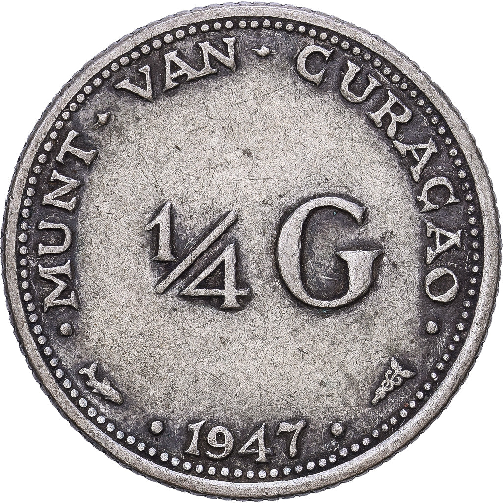 Curaçao, 1/4 Gulden, 1947, Denver, Argento, BB, KM:44