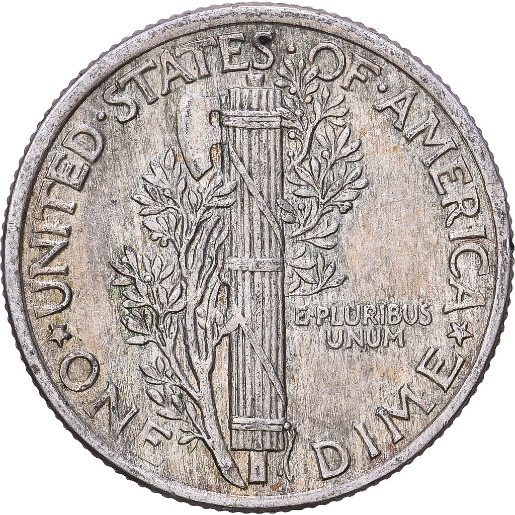 United States, Dime, Mercury Dime, 1942, Philadelphia, Silver, EF(40-45), KM:140