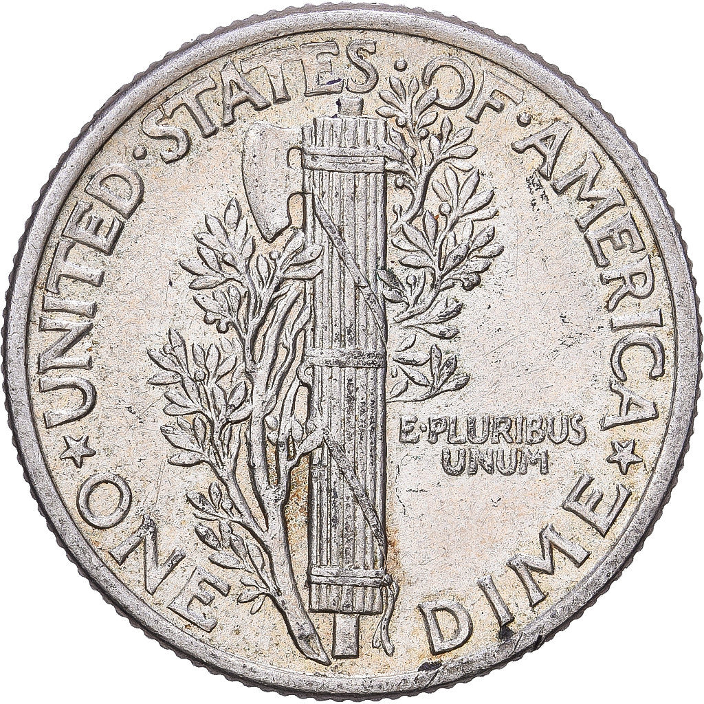 Verenigde Staten, Dime, Mercury Dime, 1942, Philadelphia, Zilver, ZF+, KM:140