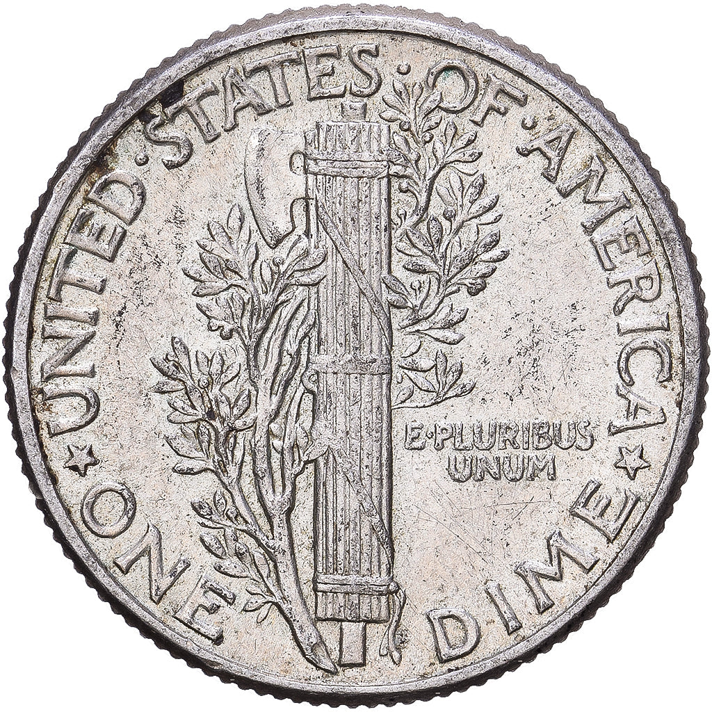 Verenigde Staten, Dime, Mercury Dime, 1942, Philadelphia, Zilver, ZF+, KM:140