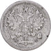 Russland, Nicholas II, 10 Kopeks, 1879, Silber, S, KM:20a.2