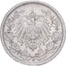 ALEMANIA - IMPERIO, Wilhelm II, 1/2 Mark, 1913, Stuttgart, Plata, MBC, KM:17