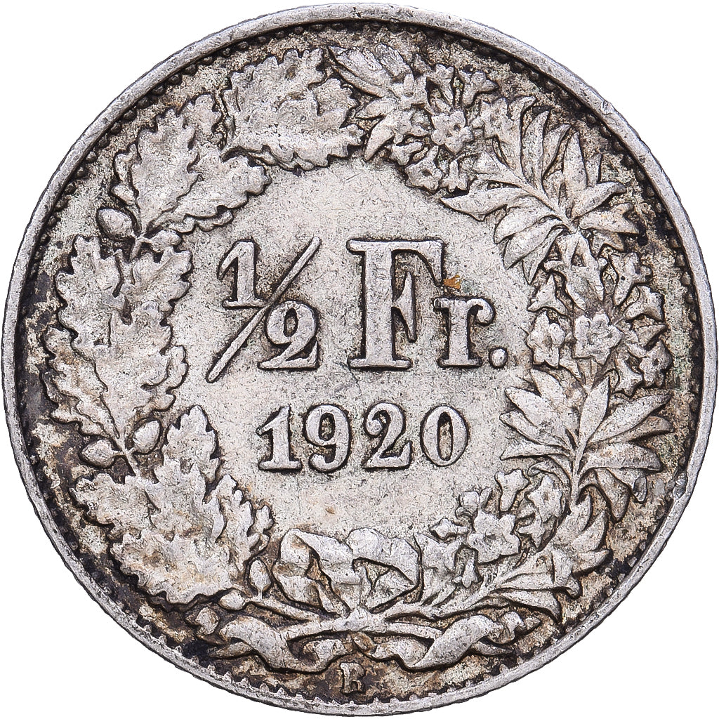Münze, Schweiz, 1/2 Franc, 1920, Bern, SS, Silber, KM:23