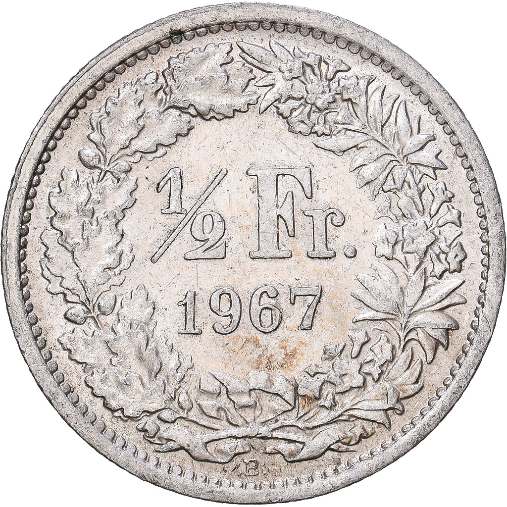 Svizzera, 1/2 Franc, 1967, Bern, Argento, SPL, KM:23