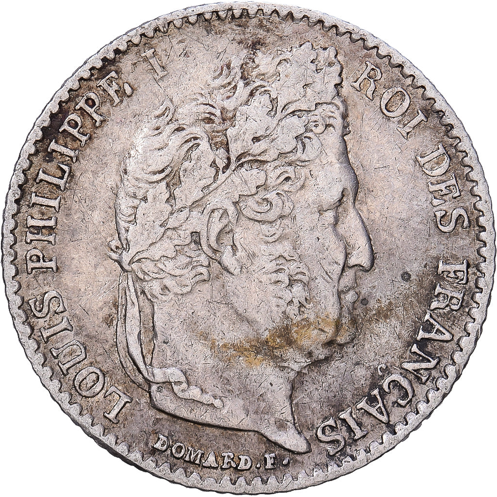France, 1/4 Franc, Louis-Philippe, 1845, Rouen, Argent, TTB, Gadoury:355