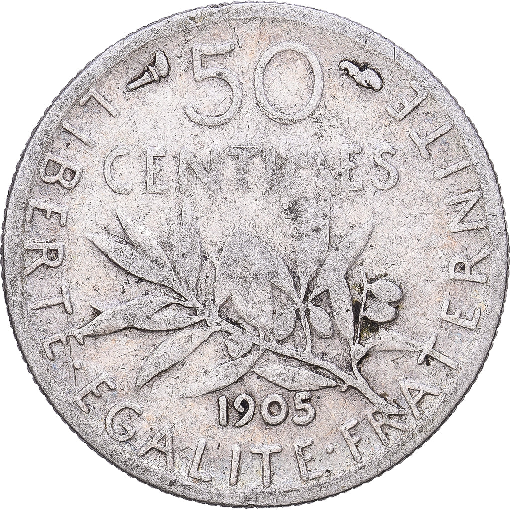 Frankreich, 50 Centimes, Semeuse, 1905, Paris, Silber, S, Gadoury:420, KM:854