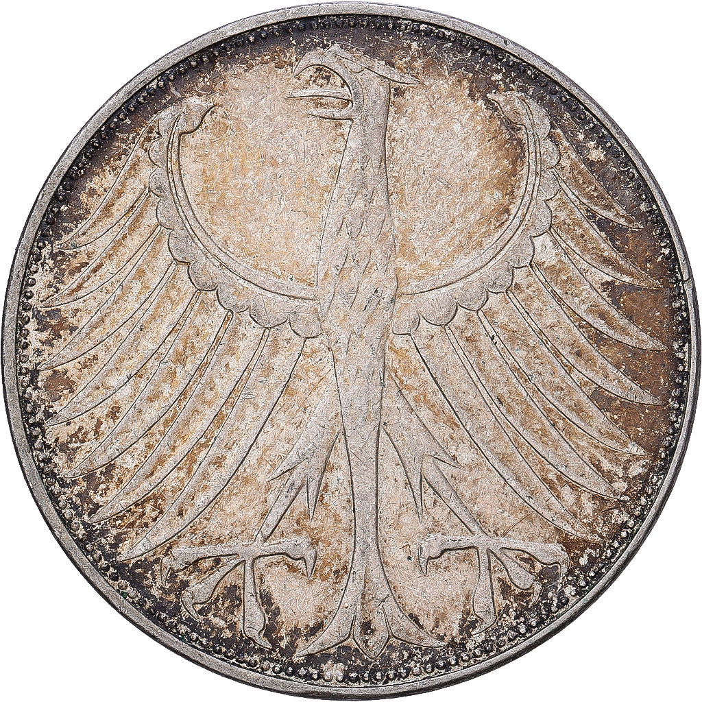 République fédérale d'Allemagne, 5 Mark, 1971, Karlsruhe, Argent, TTB