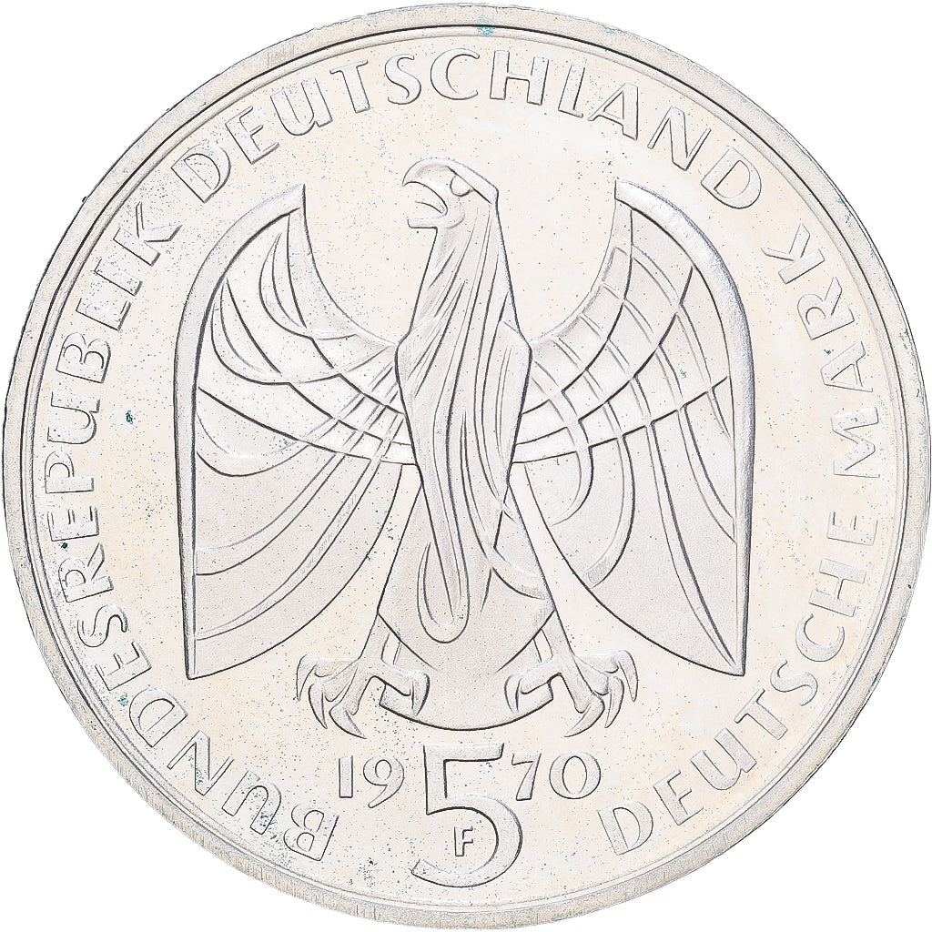 Federal Republic of Germany, 5 Mark, 1970, Stuttgart, Silver, MS(60-62), KM:127
