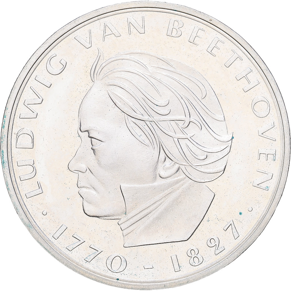 GERMANIA - REPUBBLICA FEDERALE, 5 Mark, 1970, Stuttgart, Argento, SPL, KM:127
