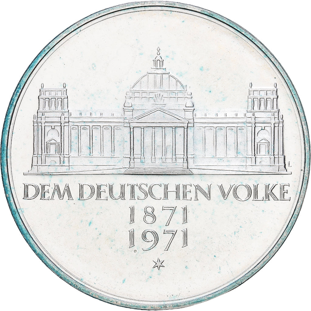 République fédérale d'Allemagne, 5 Mark, 1971, Karlsruhe, Argent, TTB+