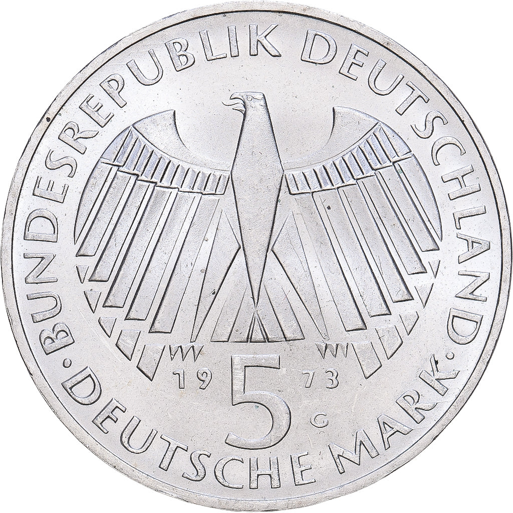 Moneta, GERMANIA - REPUBBLICA FEDERALE, 5 Mark, 1973, Karlsruhe, Germany, SPL