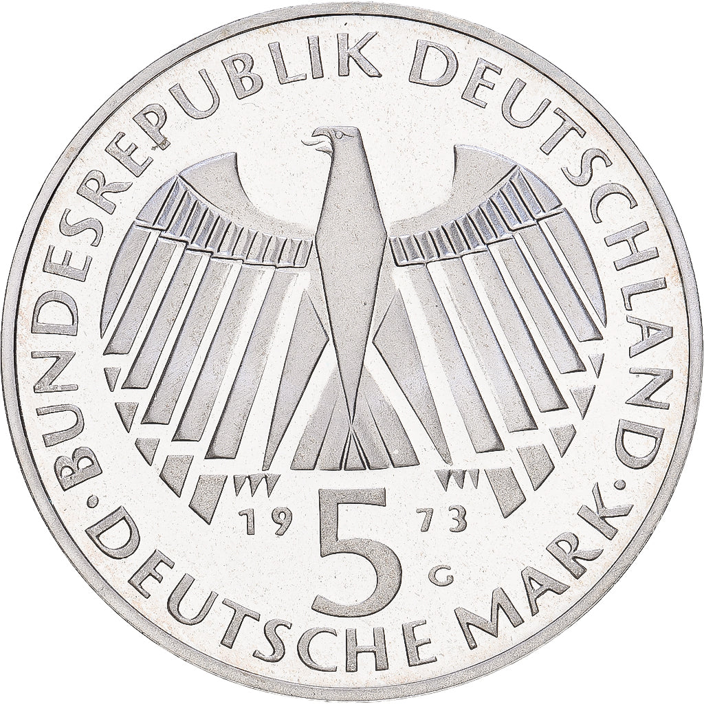 Federal Republic of Germany, 5 Mark, 1973, Karlsruhe, Proof, Silver, MS(63)